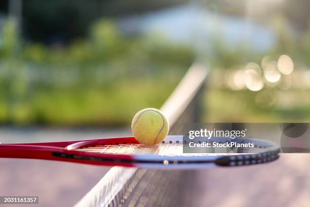 tennis racket and ball. - tennis racquet stock pictures, royalty-free photos & images