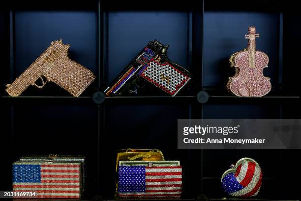 Gun shaped purses are sold at an expo hall in the Conservative Political Action Conference at Gaylord National Resort Hotel And Convention Center on...