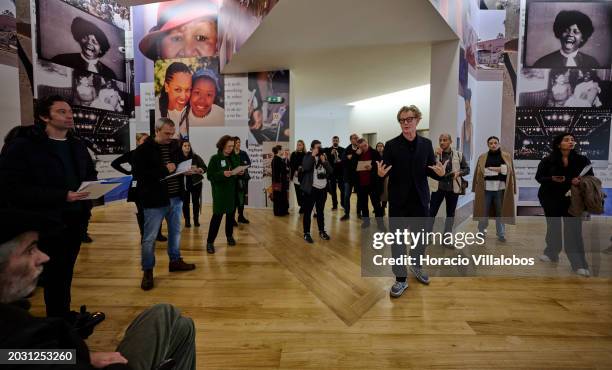 Philippe Vergne, director of the Serralves Museum of Contemporary Art, presents the works of art on view on the day Serralves Foundation presented to...