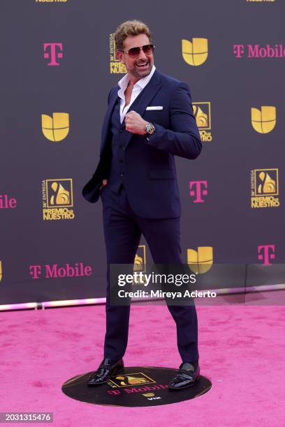 Gabriel Soto attends Univision's 36th Premio Lo Nuestro at Kaseya Center on February 22, 2024 in Miami, Florida.