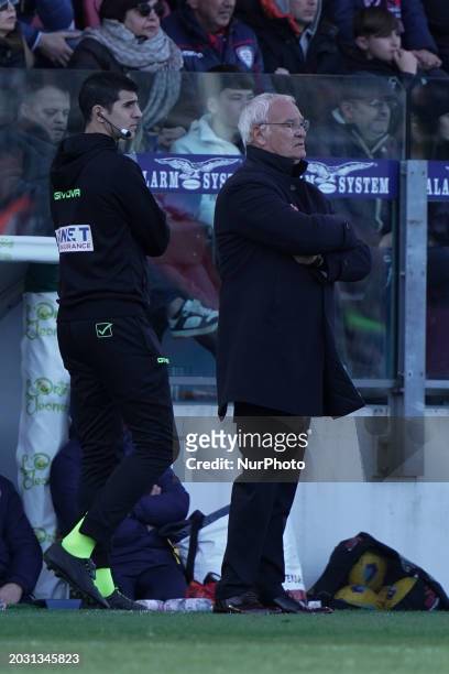 Claudio Ranieri is coaching Cagliari Calcio during the Serie A TIM match against SSC Napoli in Cagliari, Italy, on February 25, 2024.