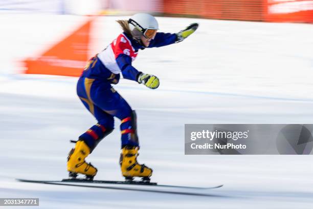 Annamari Dancha is competing in the women's parallel slalom on the second day of the FIS Snowboard World Cup 2024 in Krynica, Poland, on February 25,...