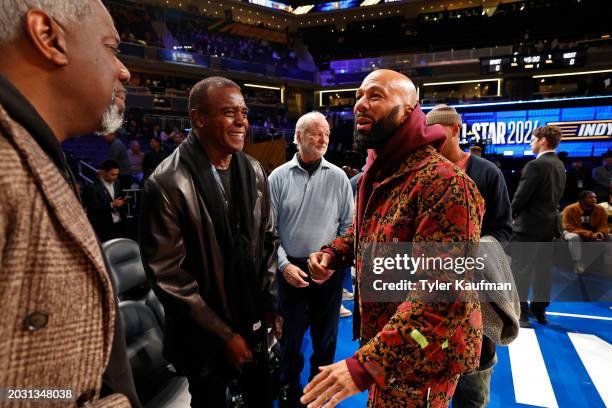 Common and Ahmad Rashad talk before the NBA All-Star Game as part of NBA All-Star Weekend on Sunday, February 18, 2024 at Gainbridge Fieldhouse in...