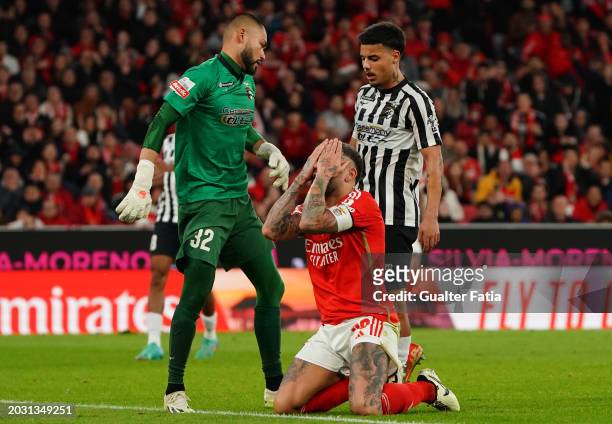 Nicolas Otamendi of SL Benfica reaction after missing a goal opportunity during the Liga Portugal Betclic match between SL Benfica and Portimonense...