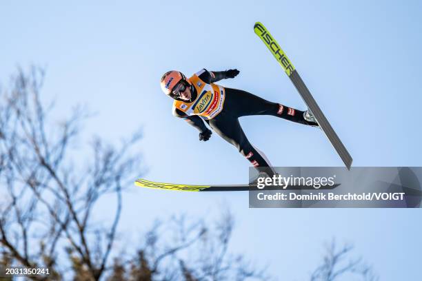 Stefan Kraft of Austria competes during the FIS World Cup Ski Jumping Men Individual HS235 on February 25, 2024 in Oberstdorf, Germany.