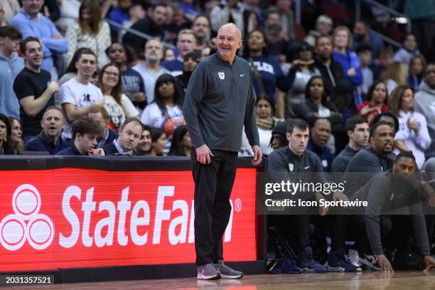 Butler Bulldogs head coach Thad Matta on the sidelines during the men's college basketball game between the Butler Bulldogs and Seton Hall Pirates on...