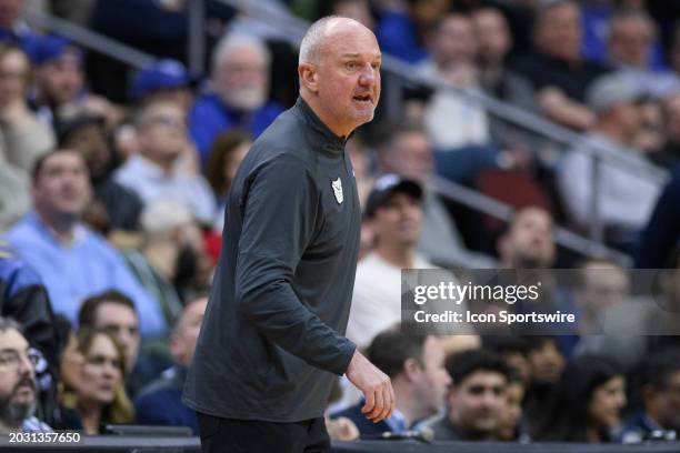 Butler Bulldogs head coach Thad Matta on the sidelines during the men's college basketball game between the Butler Bulldogs and Seton Hall Pirates on...