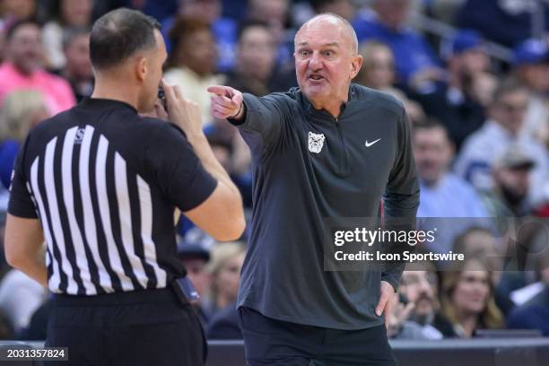 Butler Bulldogs head coach Thad Matta on the sidelines during the men's college basketball game between the Butler Bulldogs and Seton Hall Pirates on...