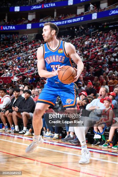 Gordon Hayward of the Oklahoma City Thunder handles the ball during the game on February 25, 2024 at the Toyota Center in Houston, Texas. NOTE TO...