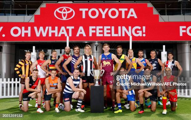 James Sicily of the Hawks, Callum Mills of the Swans, Max Gawn of the Demons, Alex Pearce of the Dockers, Darcy Moore of the Magpies, Harris Andrews...