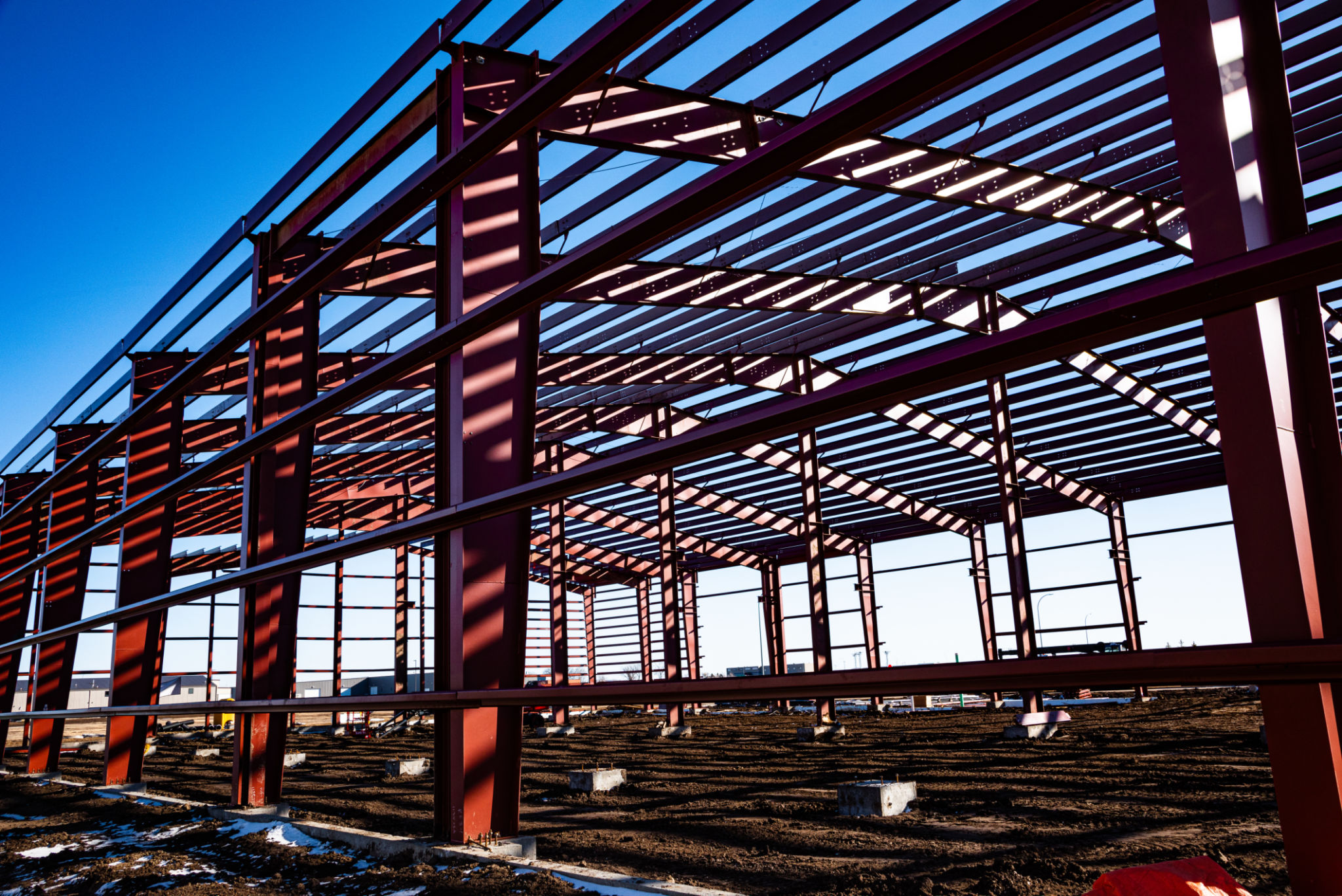 New steel frame building. New steel frame building.