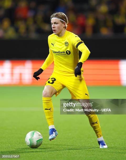 Jens Petter Hauge of FK Bodo/Glimt during the UEFA Europa Conference League 2023/24 knockout round play-offs second leg match between FK Bodo/Glimt...