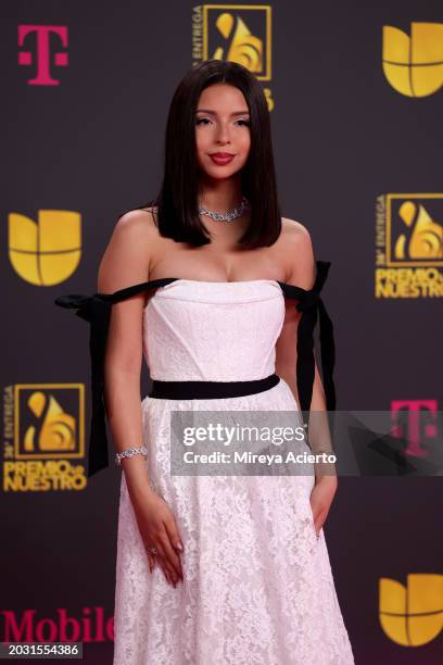 Ángela Aguilar attends Univision's 36th Premio Lo Nuestro at Kaseya Center on February 22, 2024 in Miami, Florida.