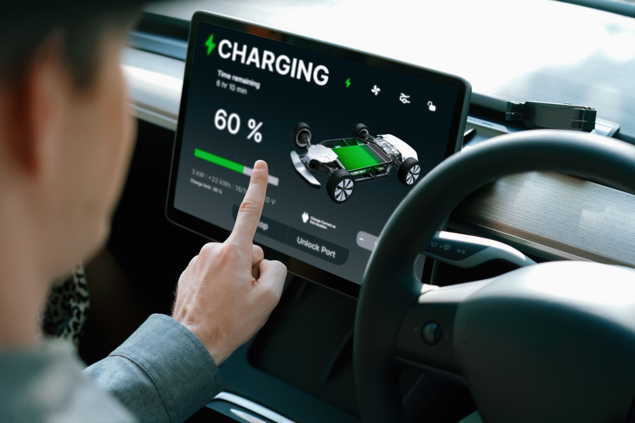 electric car driving