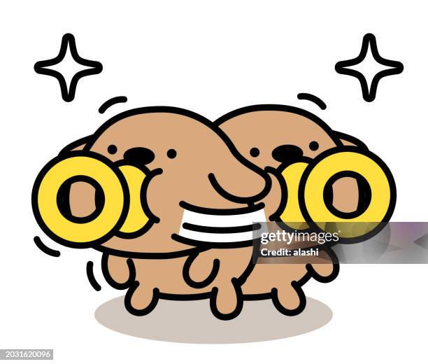 ilustraciones, imágenes clip art, dibujos animados e iconos de stock de un lindo perro, chupando un chupete, encabritándose, mirando a su alrededor en busca de algo - jugando escondite