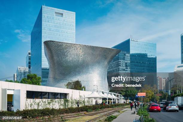 mexico city polanco district soumaya museum - museo soumaya stock pictures, royalty-free photos & images