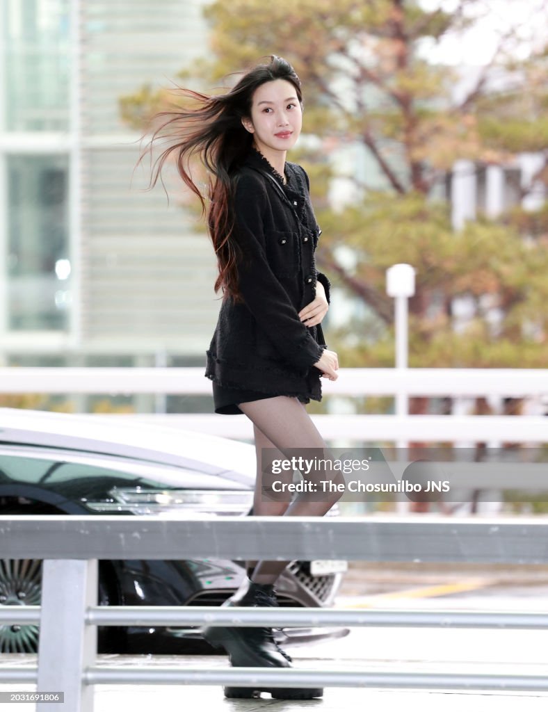 Actress Moon Ga-young is seen leaving Incheon International Airport ...