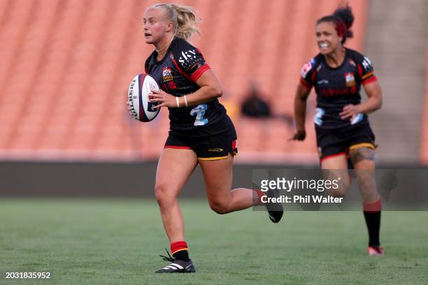 Grace Steinmetz of the Chiefs Manawa during the Super Rugby Aupiki Pre-Season Match between Chiefs Manawa and Blues Womens at FMG Stadium Waikato, on...