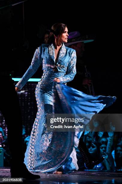 Ana Barbara performs onstage during Univision's 36th Premio Lo Nuestro at Kaseya Center on February 22, 2024 in Miami, Florida.