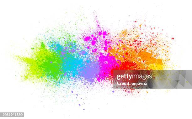 rainbow colored grunge paint powder illustration on white - pride stock illustrations