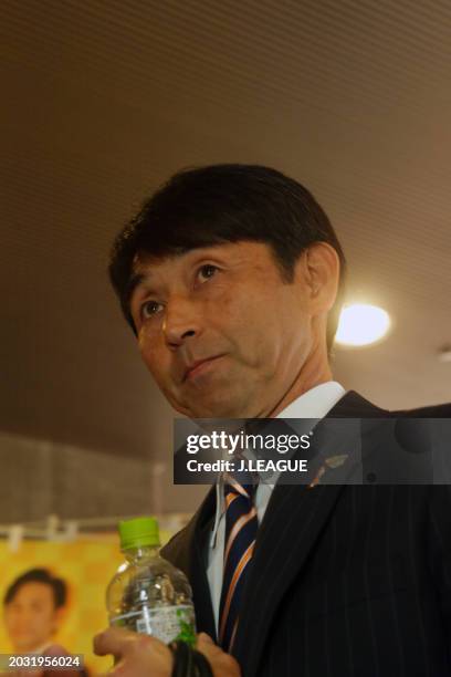New head coach Masatada Ishii of Omiya Ardija is seen on arrival at the stadium prior to the J.League J1 match between Vegalta Sendai and Omiya...
