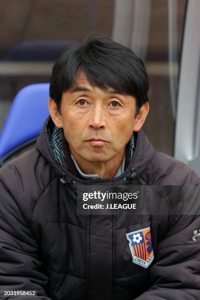 New head coach Masatada Ishii of Omiya Ardija is seen prior to the J.League J1 match between Vegalta Sendai and Omiya Ardija at Yurtec Stadium Sendai...