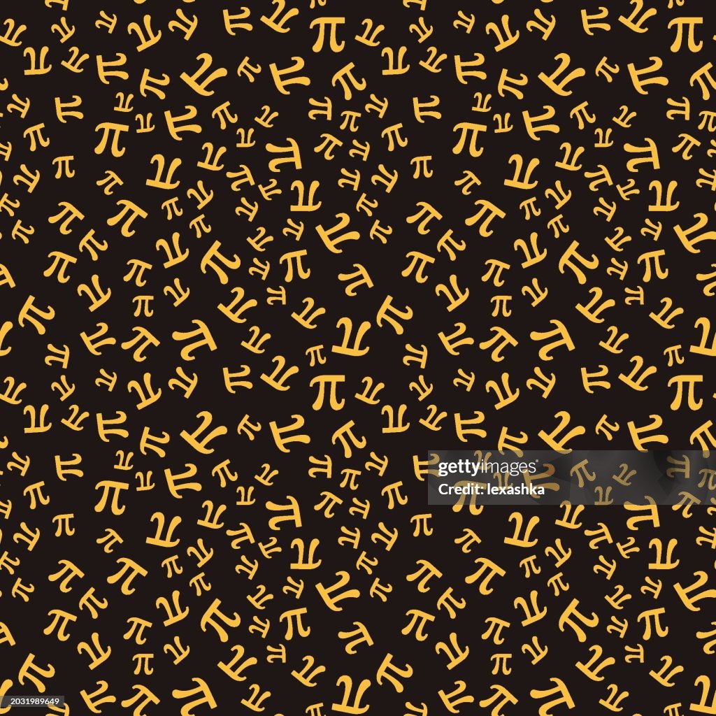 Pi In Computer Graphics Yellow Mathematical Pi Symbol Vector Seamless Pattern Math Background ...