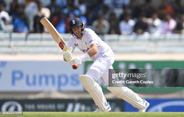 England batsman Joe Root in batting action during day one of the 4th Test Match between India and England at JSCA International Stadium Complex on...