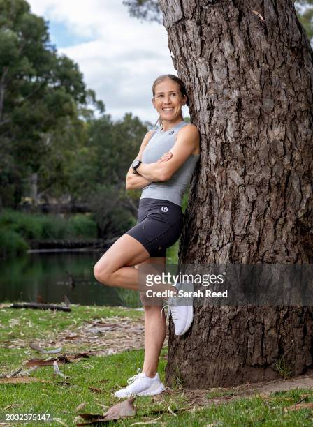 Australian Olympic Marathon athlete Jessica Stenson during a training session along Linear Park on February 23, 2024 in Adelaide, Australia.
