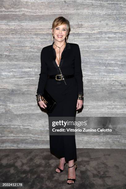 Sharon Stone is seen arriving at the Tom Ford fashion show during the Milan Fashion Week Womenswear Fall/Winter 2024-2025 on February 22, 2024 in...
