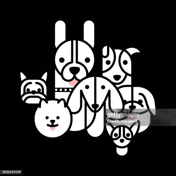 illustrazioni stock, clip art, cartoni animati e icone di tendenza di razze di cani di piccola taglia icon design in bianco e nero - bassotto icona