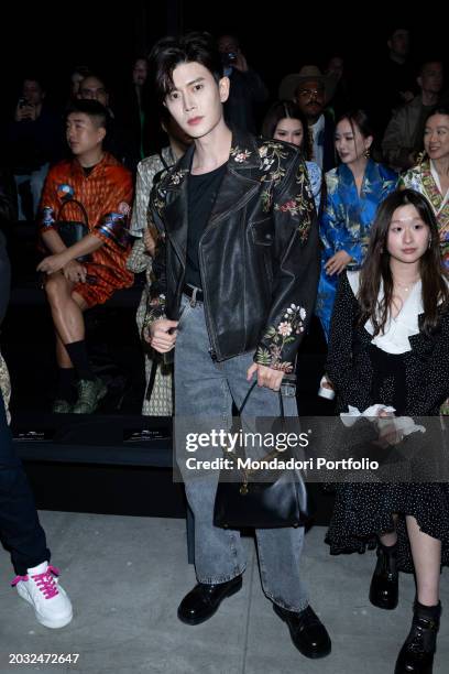 Chinese singer and actor Ren Jialun alias Allen Ren guest at the Etro fashion show at Milan Fashion Week Women/Men's Collection Fall Winter 2024....