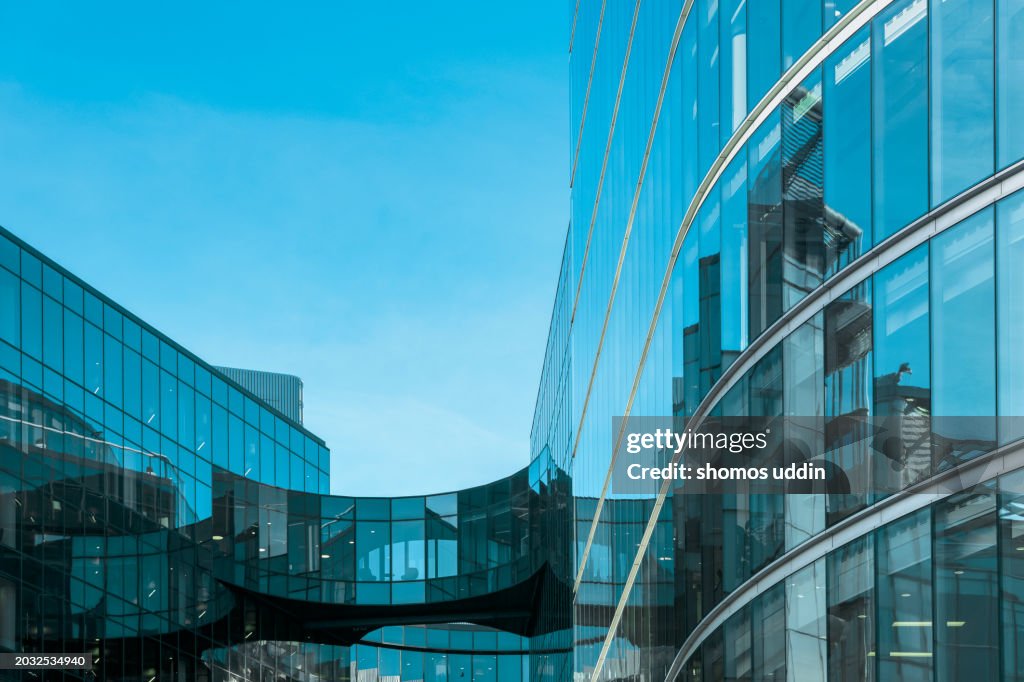 Abstract of glass building exterior