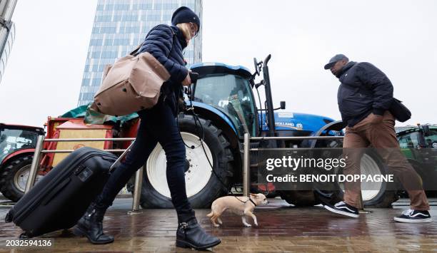 Protest action of farmers' organizations 'Federation Unie de Groupements d'Eleveurs et d'Agriculteurs' , Boerenforum and MAP, organized in response...