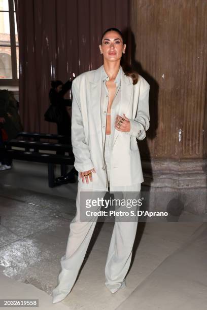 Melissa Satta attends the Philosophy By Lorenzo Serafini fashion show during the Milan Fashion Week Womenswear Fall/Winter 2024-2025 on February 23,...