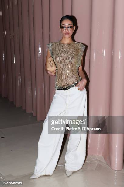 Victoria Stella attends the Philosophy By Lorenzo Serafini fashion show during the Milan Fashion Week Womenswear Fall/Winter 2024-2025 on February...
