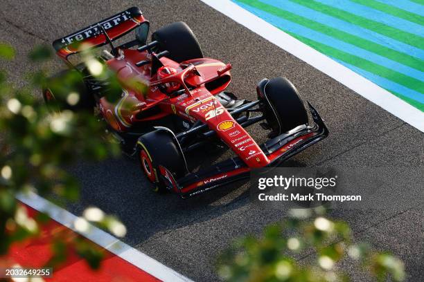 Charles Leclerc of Monaco driving the Ferrari SF-24 on track during day three of F1 Testing at Bahrain International Circuit on February 23, 2024 in...