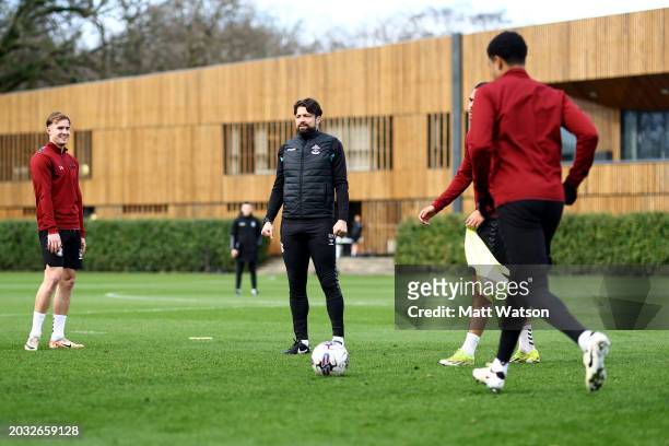 Southampton manager Russell Martin during a Southampton FC training session at the Staplewood Campus on February 23, 2024 in Southampton, England.