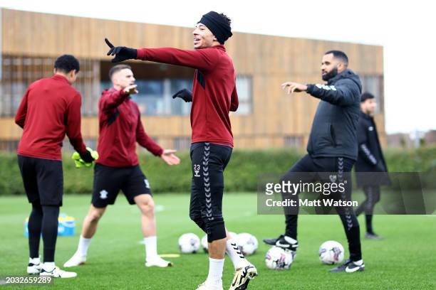 Samuel Edozie during a Southampton FC training session at the Staplewood Campus on February 23, 2024 in Southampton, England.
