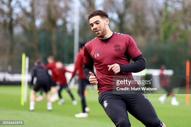 Che Adams during a Southampton FC training session at the Staplewood Campus on February 23, 2024 in Southampton, England.