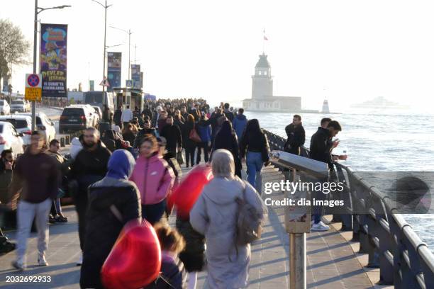 Daily life in Istanbul streets on February 23, 2024 in Istanbul, Turkey.