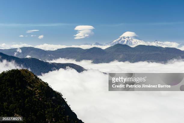 lanin volcano - villarrica stock pictures, royalty-free photos & images