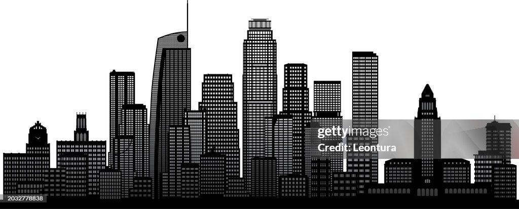 Los Angeles Skyline Silhouette (All Buildings Are Moveable and Complete)