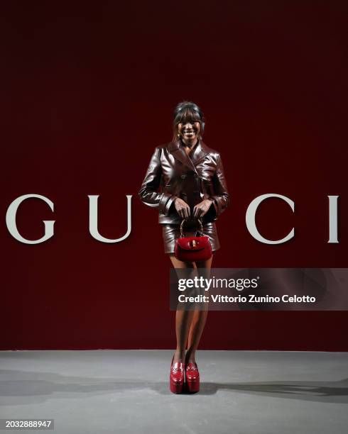 Anna Diop attends the Gucci Women's Fall Winter 2024 Fashion Show during Milan Fashion Week Womenswear Fall/Winter 2024-2025 at Fonderia Carlo Macchi...