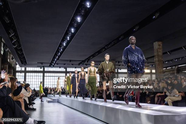 Models walk the runway at the finale of the Gucci Women's Fall Winter 2024 Fashion Show during Milan Fashion Week Womenswear Fall/Winter 2024-2025 at...