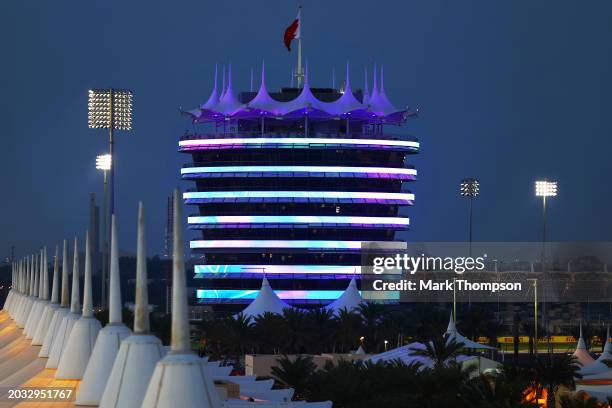 General view of the Sakhir Tower at the circuit during day three of F1 Testing at Bahrain International Circuit on February 23, 2024 in Bahrain,...