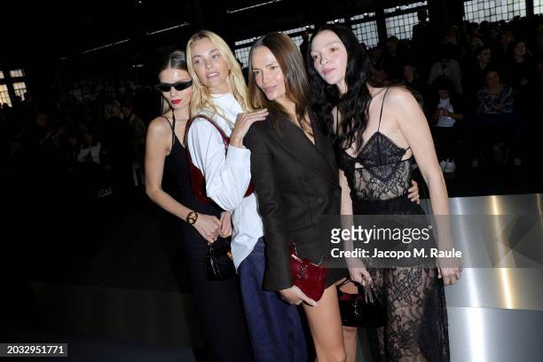 Abbey Lee Kershaw, Caroline Trentini, Natasha Poly and Mariacarla Boscono attend the Gucci Women's Fall Winter 2024 Fashion Show during Milan Fashion...