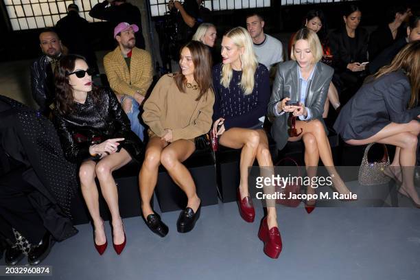Alexa Chung, Cleo Wade, Poppy Delevingne and Maria Olympia of Greece and Denmark attend the Gucci Women's Fall Winter 2024 Fashion Show during Milan...