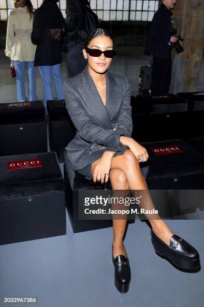 Olivia Dean attends the Gucci Women's Fall Winter 2024 Fashion Show during Milan Fashion Week Womenswear Fall/Winter 2024-2025 at Fonderia Carlo...