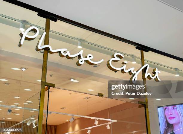 Westfield, London England - February 2024, Phase Eight External Store Sign